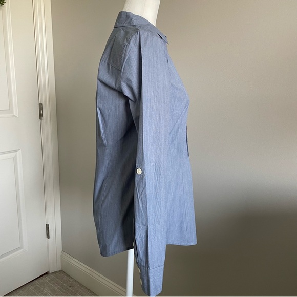 VAN HEUSEN Blue Button Down Shirt, Blue Shirt, Woven, Pleats, size XS - Picture 2 of 12